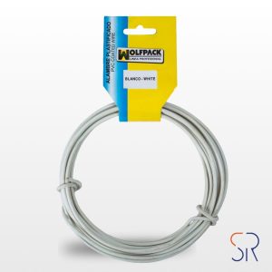 Alambre Plastificado (Rollo 10 Metros) Blanco Nº 16 / 2.7 mm.