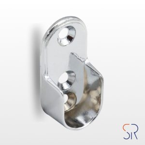 Soporte Lateral Oval Para Tubo Ø 16 mm. Cromado