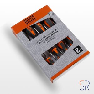 Juego de 8 Destornilladores Aislados 1000V VDe en Caja Cartón