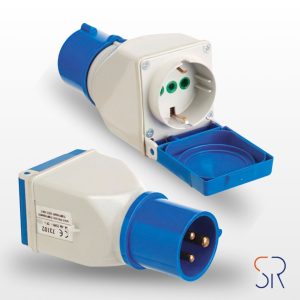 Adaptador Industrial Cetac Schuko Simple 2p Con Tapa