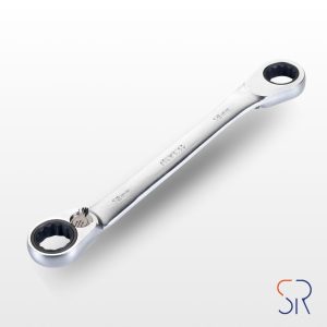 Llave de Doble Estrella Acodada con Carraca Reversible