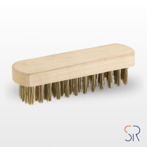 Cepillo Metálico Manual con Alambre Recto y Mango de Madera