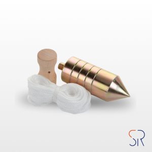 Plomada de Acero de Albañil con Nuez de Madera