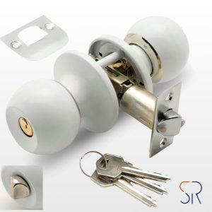 Pomo Puerta Wolfpack Con Llave con Condena Blanco para entrada
