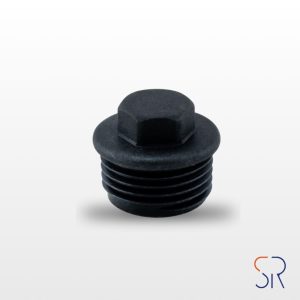 Tapón macho hexagonal negro 1/2"