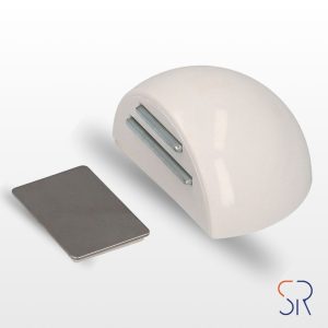 Tope Puerta Adhesivo con Imán Retenedor Blanco