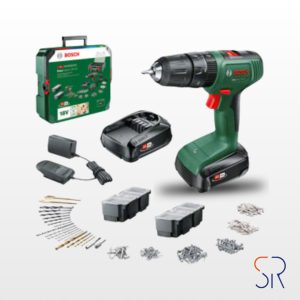 Taladro percutor 18V y 2 baterías y maletín 241 accesorios Bosch