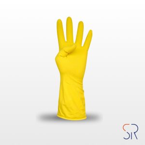 Guante Latex Amarillo Flocado T-7